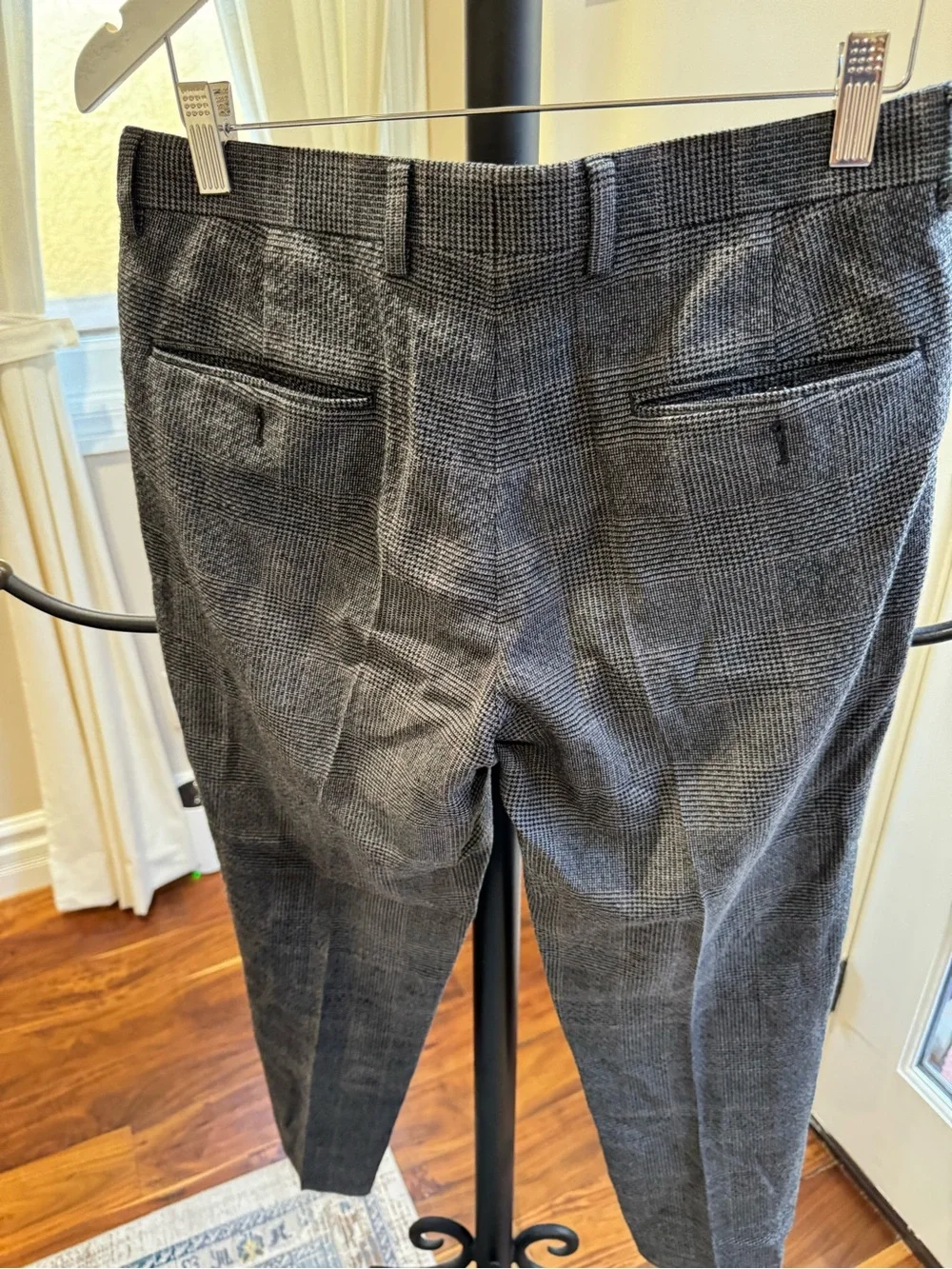 J. Crew Men's Charcoal Glen Plaid Dress Trousers Size 29 Lunlow Slim
